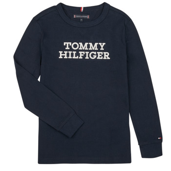 衣服 男孩 长袖T恤 Tommy Hilfiger TOMMY HILFIGER LOGO TEE L/S 海蓝色