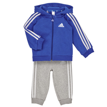 衣服 男孩 女士套装 Adidas Sportswear 3S FZ FL JOG 蓝色 / 白色 / 灰色
