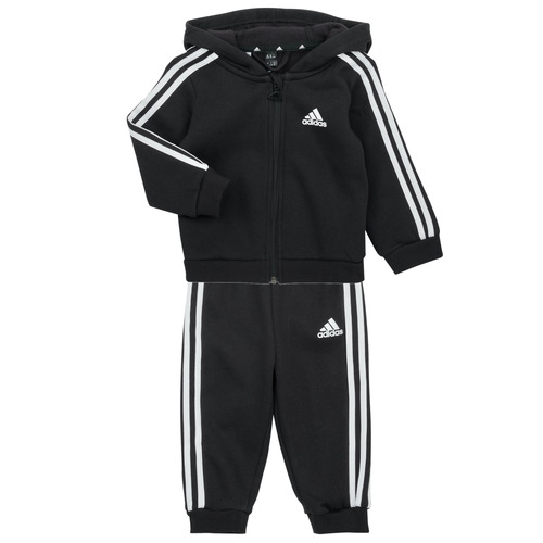 衣服 男孩 厚套装 Adidas Sportswear 3S FZ FL JOG 黑色 / 白色