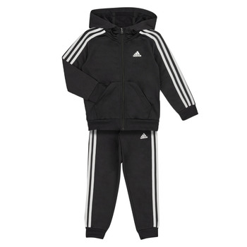 衣服 男孩 厚套装 Adidas Sportswear LK 3S SHINY TS 黑色 / 白色