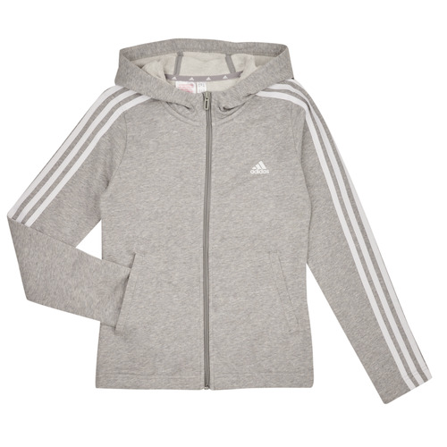 衣服 女孩 卫衣 Adidas Sportswear 3S FZ HD 灰色 / 白色