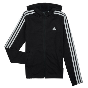 衣服 女孩 卫衣 Adidas Sportswear 3S FZ HD 黑色 / 白色