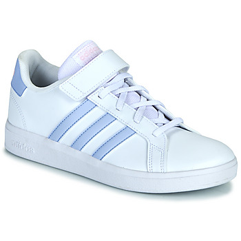 鞋子 女孩 球鞋基本款 Adidas Sportswear GRAND COURT 2.0 EL K 白色 / 紫罗兰