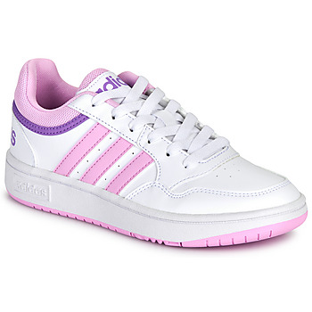 鞋子 女孩 球鞋基本款 Adidas Sportswear HOOPS 3.0 K 白色 / Lila