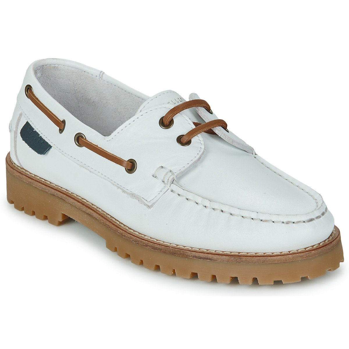 鞋子 女士 船鞋 Pellet OLIVIA 小牛皮 / Smooth / 白色 / 驼色