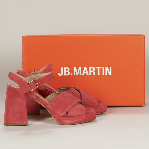 鞋子 女士 凉鞋 JB Martin ORPHEE Croute / 天鹅绒 / 玫瑰色