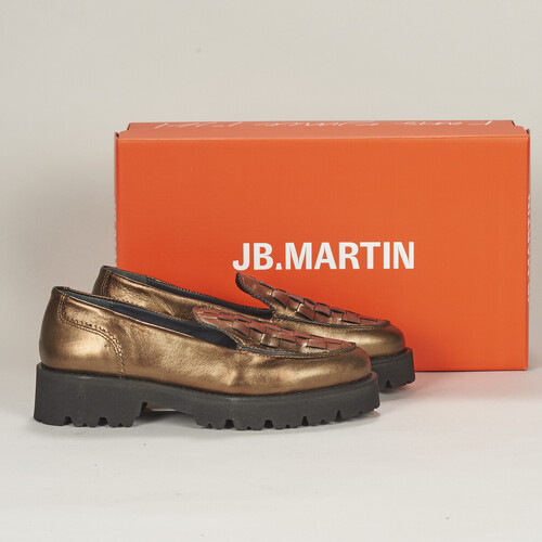 鞋子 女士 皮便鞋 JB Martin FLAMME Chevre / 金属银 / 棕色