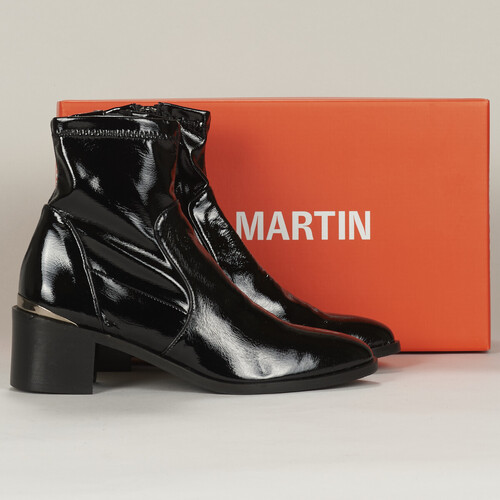鞋子 女士 短筒靴 JB Martin LOUVRE  toile / 漆皮 /  stretch / 黑色