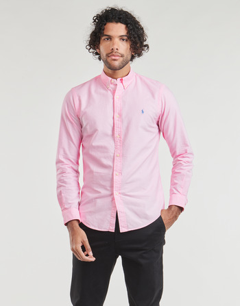 衣服 男士 长袖衬衫 Polo Ralph Lauren CHEMISE AJUSTEE SLIM FIT EN OXFORD LEGER 玫瑰色 / 焦糖色 / 粉色