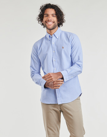 衣服 男士 长袖衬衫 Polo Ralph Lauren CHEMISE COUPE DROITE EN OXFORD 蓝色 / 白色 / 蓝色 / 白色 / Multi