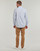 衣服 男士 长袖衬衫 Gant REG POPLIN STRIPE SHIRT 白色 / 蓝色
