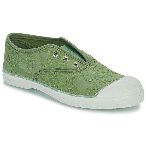鞋子 女孩 球鞋基本款 Bensimon TENNIS ELLY BRODERIE ANGLAISE 绿色