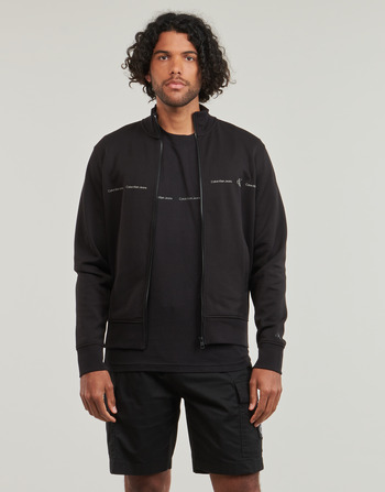 衣服 男士 卫衣 Calvin Klein Jeans LOGO REPEAT ZIP THROUGH 黑色