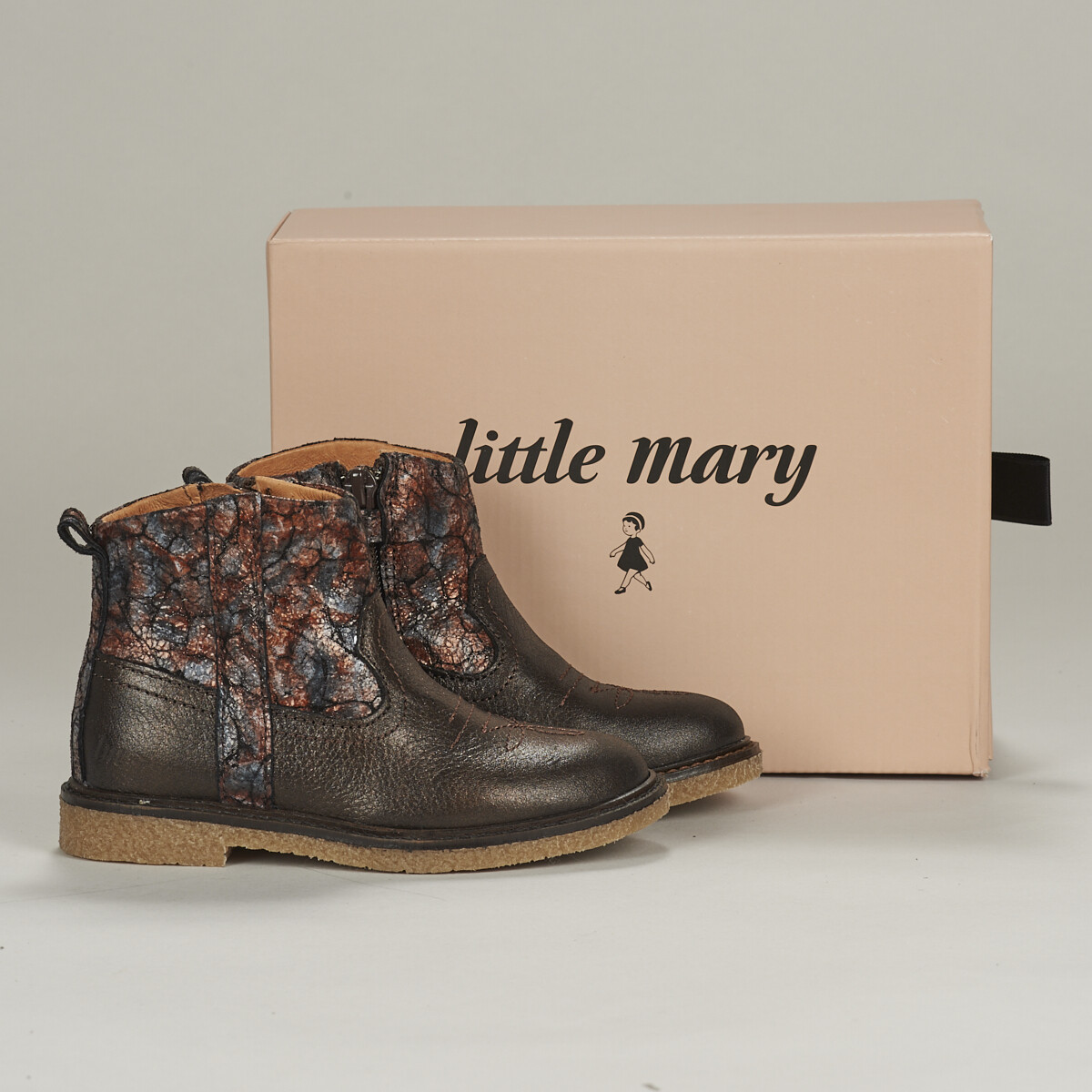 鞋子 女孩 短筒靴 Little Mary DELLA 棕色