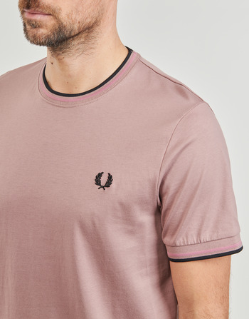 Fred Perry TWIN TIPPED T-SHIRT 玫瑰色 / 黑色