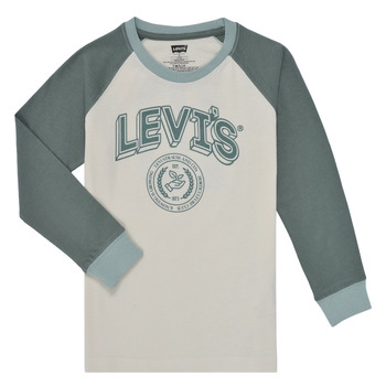 衣服 男孩 长袖T恤 Levi's 李维斯 PREP COLORBLOCK LONGSLEEVE 白色 / 绿色