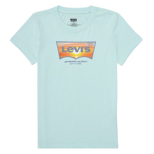 衣服 男孩 短袖体恤 Levi's 李维斯 SUNSET BATWING TEE 蓝色 / 橙色