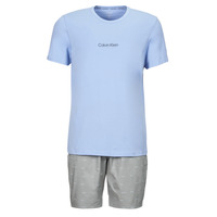 衣服 男士 睡衣/睡裙 Calvin Klein Jeans S/S SHORT SET 蓝色 / 灰色
