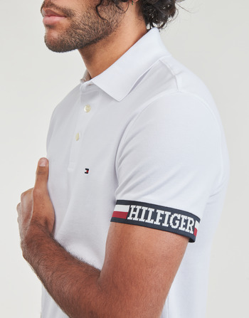 Tommy Hilfiger MONOTYPE FLAG CUFF SLIM FIT POLO 白色