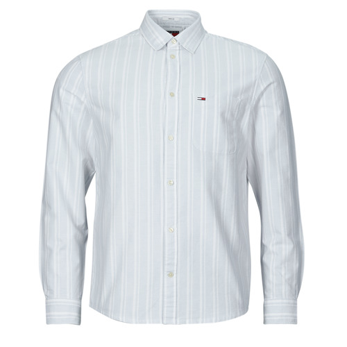 衣服 男士 长袖衬衫 Tommy Jeans TJM REG OXFORD STRIPESHIRT 白色 / 蓝色