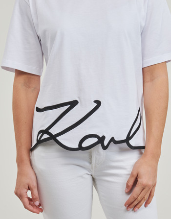 KARL LAGERFELD karl signature hem t-shirt 白色