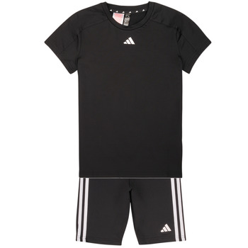衣服 女孩 厚套装 Adidas Sportswear JG TR-ES 3S TSE 黑色 / 白色