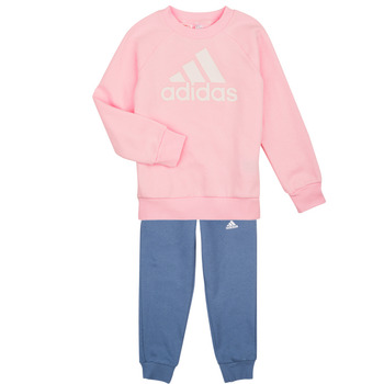 衣服 女孩 厚套装 Adidas Sportswear LK BOS JOG FL 玫瑰色 / 海蓝色