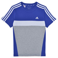 衣服 男孩 短袖体恤 Adidas Sportswear J 3S TIB T 蓝色 / 白色 / 灰色