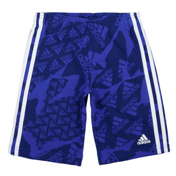 衣服 男孩 短裤&百慕大短裤 Adidas Sportswear LK CAMLOG FT SH 蓝色