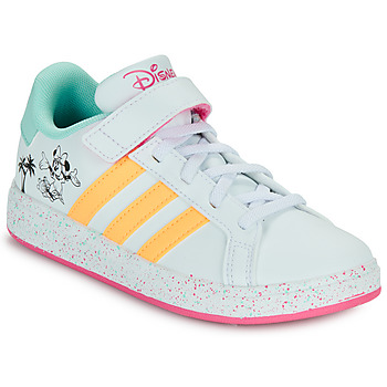 鞋子 女孩 球鞋基本款 Adidas Sportswear GRAND COURT MINNIE EL K 白色 / 黄色 / 玫瑰色