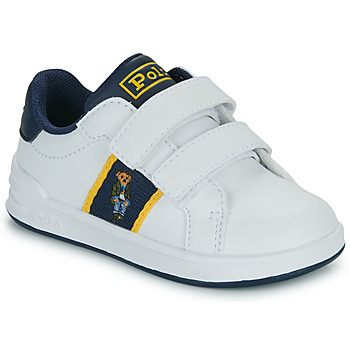 鞋子 儿童 球鞋基本款 Polo Ralph Lauren HERITAGE COURT BEAR EZ 白色 / 海蓝色 / 黄色