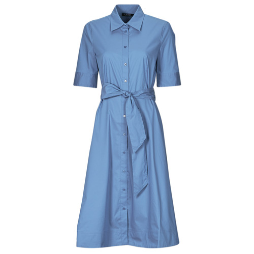 衣服 女士 长裙 Lauren Ralph Lauren FINNBARR-SHORT SLEEVE-CASUAL DRESS 蓝色