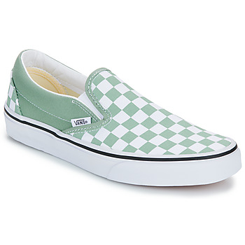 鞋子 平底鞋 Vans 范斯 Classic Slip-On COLOR THEORY CHECKERBOARD ICEBERG GREEN 绿色