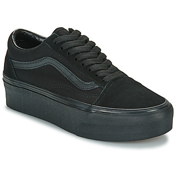 鞋子 女士 球鞋基本款 Vans 范斯 UA Old Skool Stackform SUEDE/CANVAS BLACK/BLACK 黑色