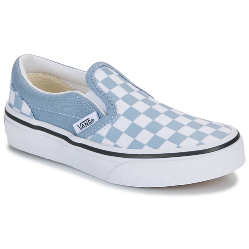 鞋子 儿童 平底鞋 Vans 范斯 UY Classic Slip-On COLOR THEORY CHECKERBOARD DUSTY BLUE 蓝色