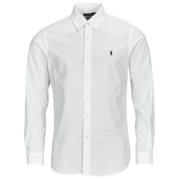 衣服 男士 长袖衬衫 Polo Ralph Lauren CHEMISE COUPE DROITE EN SEERSUCKER 白色 / 白色