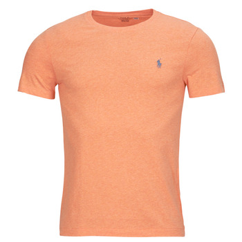 衣服 男士 短袖体恤 Polo Ralph Lauren T-SHIRT AJUSTE EN COTON 珊瑚色 / 中国红 / 沙滩 / 橙色 / Heather