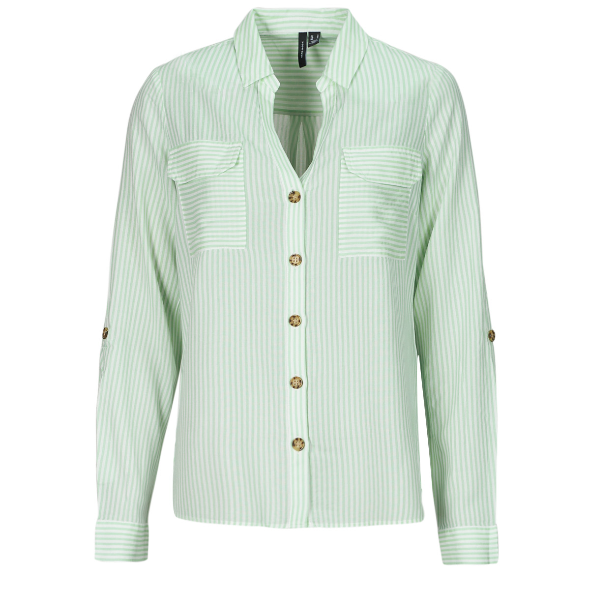 衣服 女士 衬衣/长袖衬衫 Vero Moda VMBUMPY 白色 / 绿色