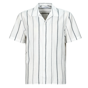 衣服 男士 短袖衬衫 Selected 思莱德 SLHRELAXNEW-LINEN 蓝色 / 白色