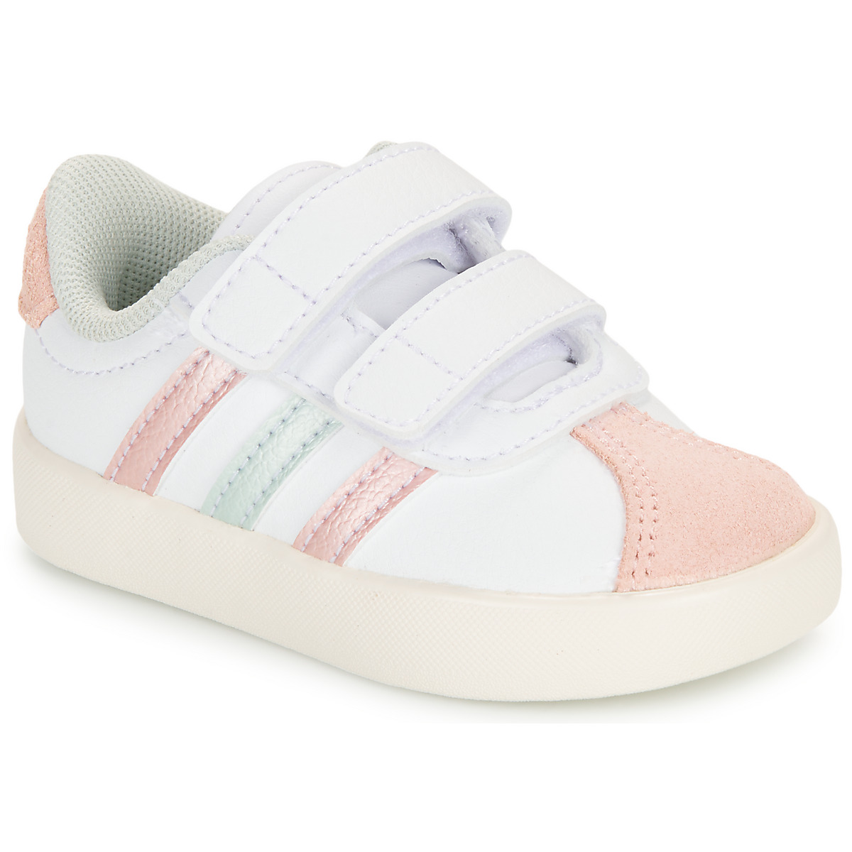 鞋子 女孩 球鞋基本款 Adidas Sportswear VL COURT 3.0 CF I 白色 / 玫瑰色 / 金色