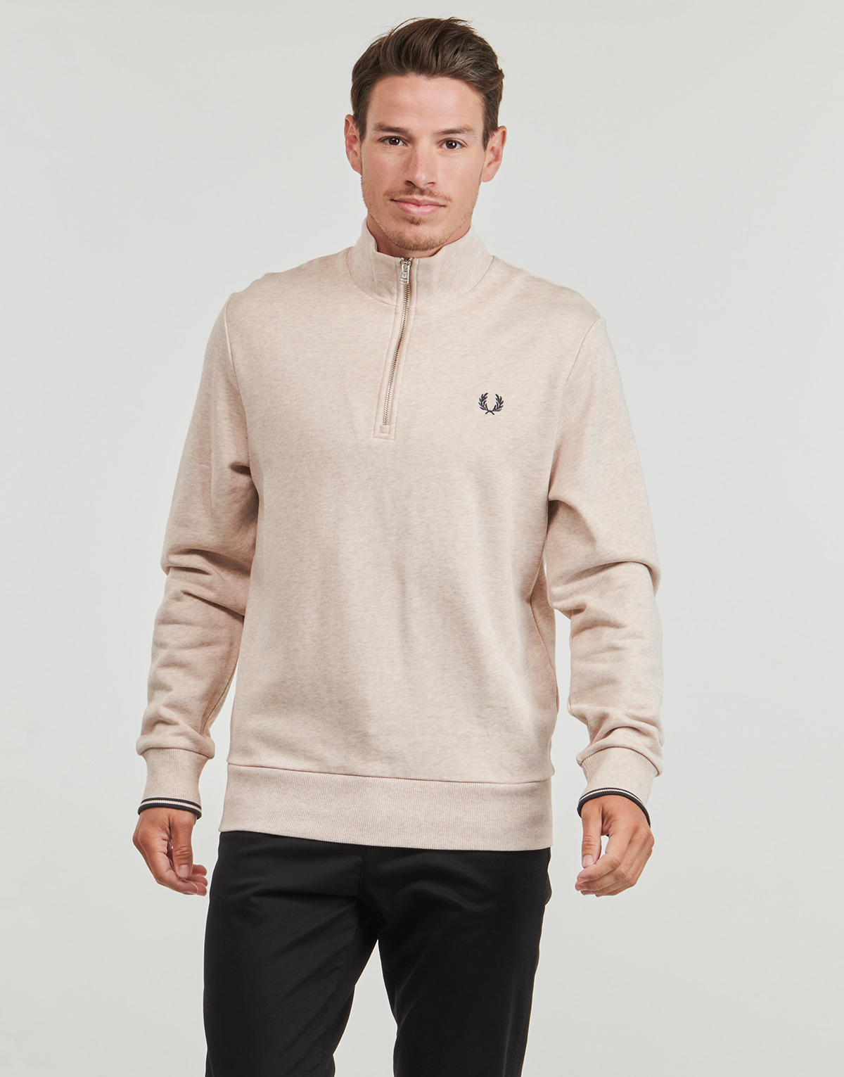 衣服 男士 卫衣 Fred Perry HALF ZIP 米色
