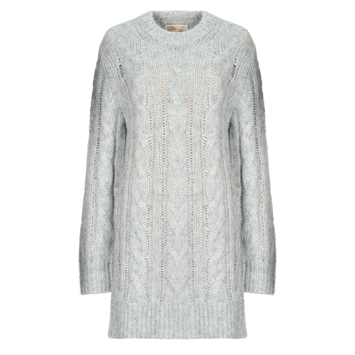 衣服 女士 短裙 Michael by Michael Kors CABLE CHUNKY LS DRESS 灰色
