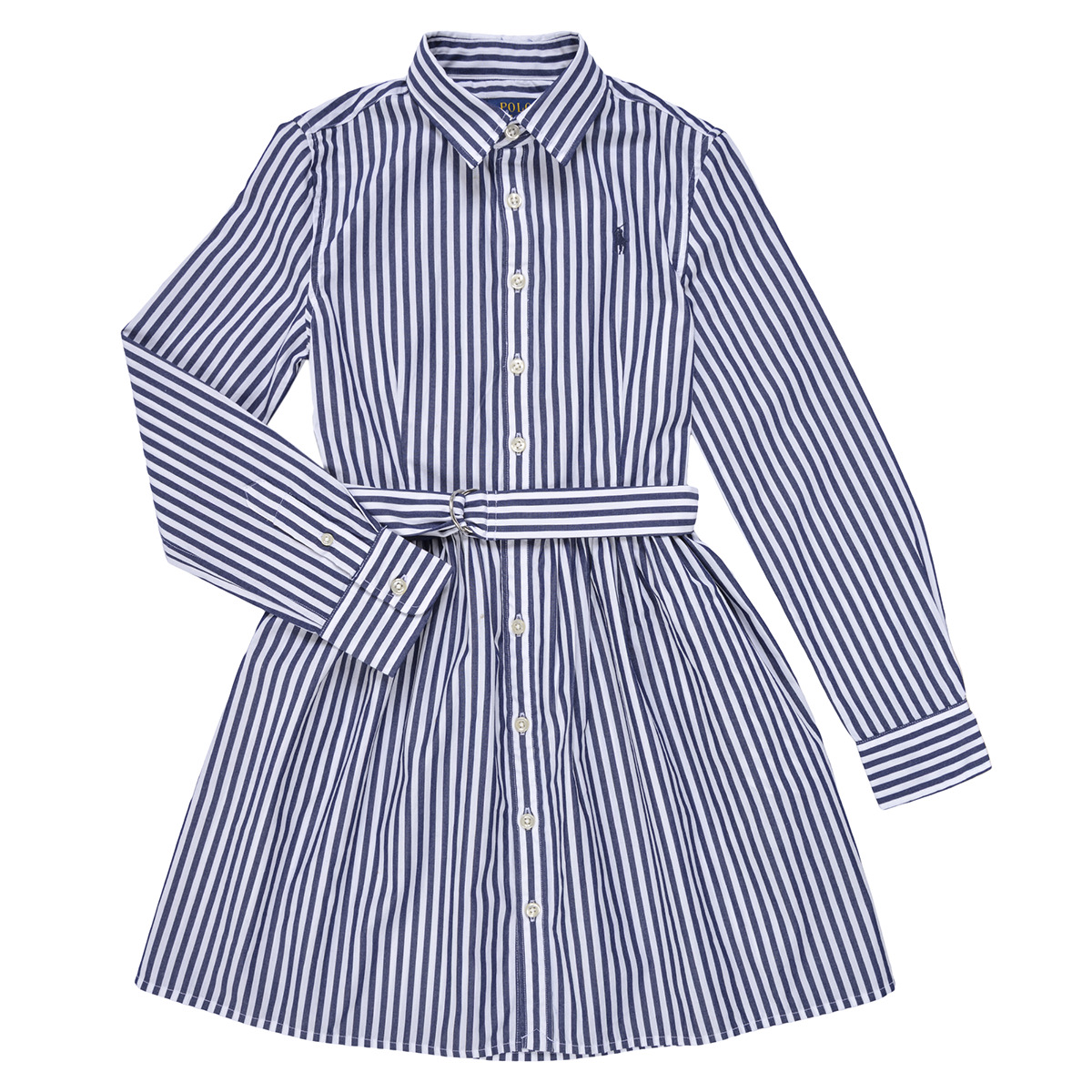 衣服 女孩 短裙 Polo Ralph Lauren HADLEELSDRSS-DRESSES-DAY DRESS 海蓝色 / 白色