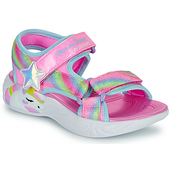 鞋子 女孩 凉鞋 Skechers 斯凯奇 SANDALE LUMINEUSE UNICORN DREAMS 玫瑰色