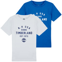 衣服 男孩 短袖体恤 Timberland 添柏岚 T60426 白色 / 蓝色