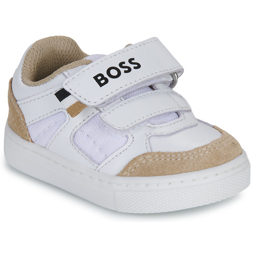 鞋子 男孩 球鞋基本款 BOSS J52163 白色 / 驼色