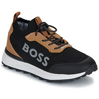 鞋子 男孩 球鞋基本款 BOSS J52155 黑色 / 驼色