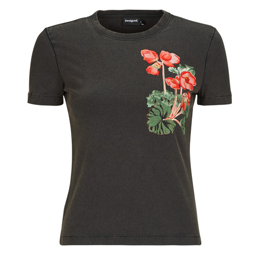 衣服 女士 短袖体恤 Desigual BOTANICAL LACROIX 黑色