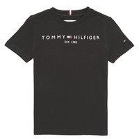 衣服 男孩 短袖体恤 Tommy Hilfiger ESSENTIAL TEE S/S 黑色