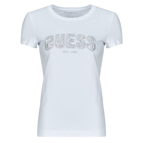 衣服 女士 短袖体恤 Guess LOGO LACE 白色